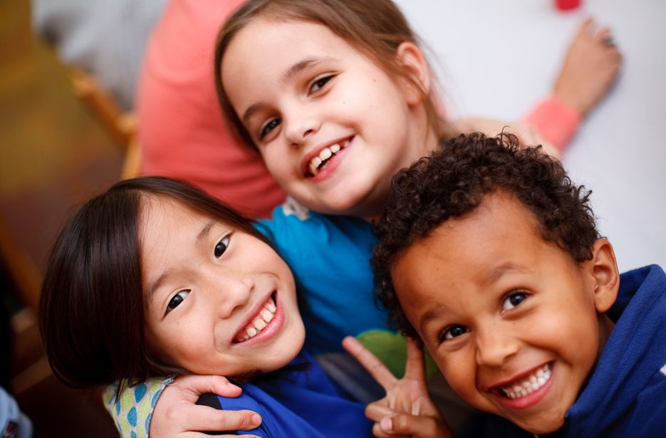 happy children in school